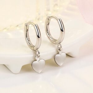 925 Sterling Silver Huggie Heart Hoop Earrings Women Girls Jewellery Gift UK