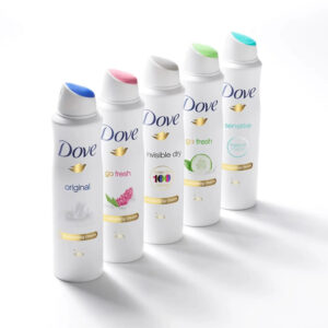 6 x 250ml Dove Women Deodorant Spray Original Invisible Dry Apple Pear Lemon