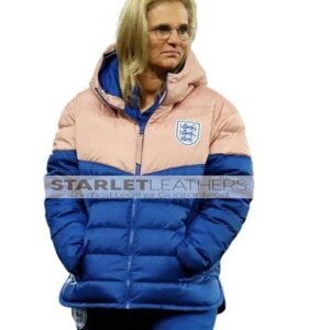 Women’s England National Football Team Lionesses Pink and Blue Puffer Jacket