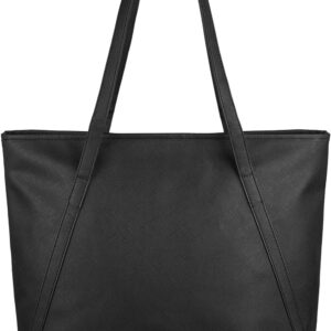 Kememo Large Tote Bag with Zip, Waterproof Faux Leather Tote Bags for Women Top