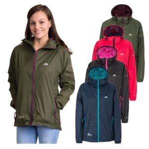 Trespass Womens Waterproof Jacket Packaway Raincoat Qikpac