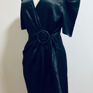 VINTAGE 1940s WWII Style New Bohoo Satin Wrap Dress 10 to 12 uk