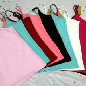 Ladies Stretch Plain Strappy Vest Cami Women’s Tank Top Cotton High Quality