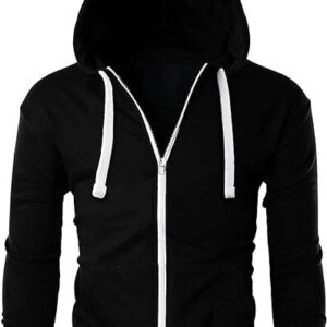 Women’s Plain Fleece Zip-Up Hoodie Jumper Ladies Long Sleeve Warm Jacket Top