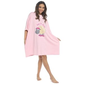 Oversized Sleep T-Shirt Ladies Boyfriend Fit Baggy Nightie Lounge Dress Pockets
