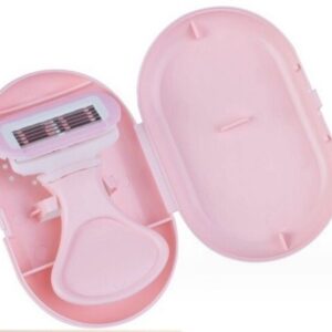 Women’s Razor For Shaving  Body Face In A Pink Travel Case Aloe Lubricated Head