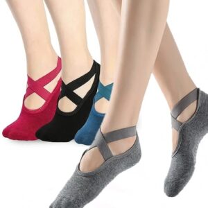 Yoga Socks Ballet Fitness Anti-Slip Cotton Pilates Exercise Grip For Women UK