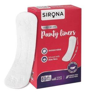 Sirona Daily Use Panty Liners for Women with Aloe Vera  Pack of 60, -FREE SHIP