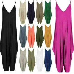 LADIES CAMI HAREM LAGENLOOK JUMPSUIT ROMPER WOMEN HAREEM PLAYSUIT