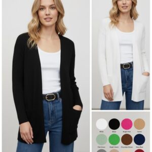 Summer Women V Neck Buttons Up Tops Cardigan Ladies Loose Fit Coat Jacket