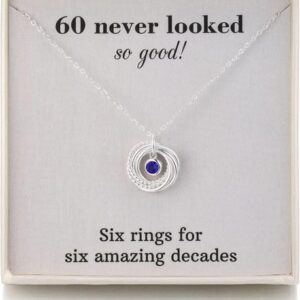 RareLove 60th Birthday Gifts For Women Jewellery,925 Sterling Silver 6 Rings…