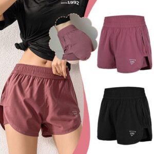 Women’s Sports Gym Yoga Double Layer Elastic Shorts, Sizes New G7