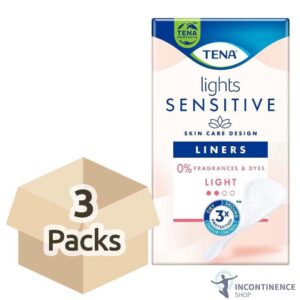 TENA Lights Sensitive Liners Incontinence Pads for Women – 60ml (3 Packs of 28)