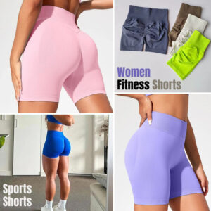 Womens High Waist Cycling Shorts Running Leggings Gym Ladies Sports Yoga Pants