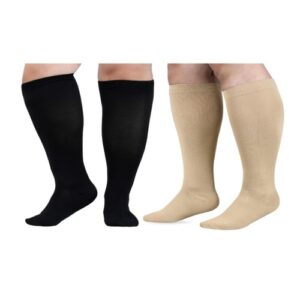 Large Size Compression Socks Wide Calf Knee Support Stockings for Women Men