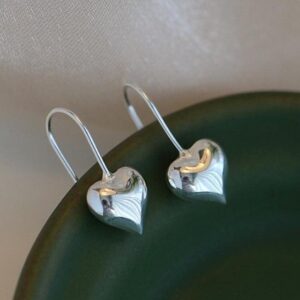 925 Sterling Silver Love Heart Drop Hoop Earrings Women Girls Jewellery Gift UK