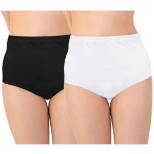 Women’s Ladies 100% Cotton INCONTINENCE Pants Washable WITH PAD Briefs Knickers