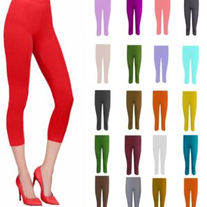 Women Ladies Cropped 3/4 Capri Length Leggings Summer Plus Size UK 8-26