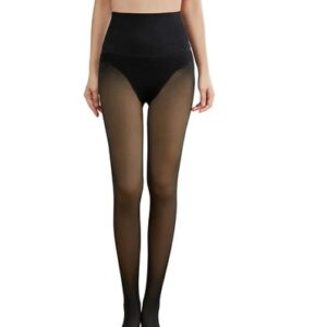 Thermal Tights for Women Tummy Control Fake Translucent Extra Thick Fleece Lined