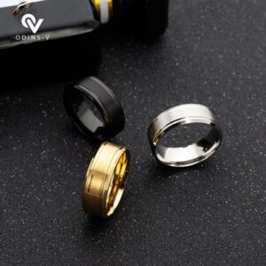 8mm Men Women Couple Titanium Steel Finger Fashion Wedding Engagement Rings Size