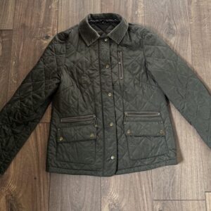 M&S lightweight quilted short jacket in khaki Size 8