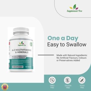 A-Z Multivitamins and Minerals for Men & Women – 180 Vegan Multivitamin Tablets