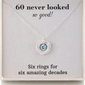 RareLove 60th Birthday Gifts For Women Jewellery925 Sterling Silver 6 Rings…