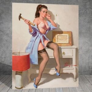 Gil Elvgren DIY TOOL Woman Vintage Pin Up Girl CANVAS ART PRINT  1645