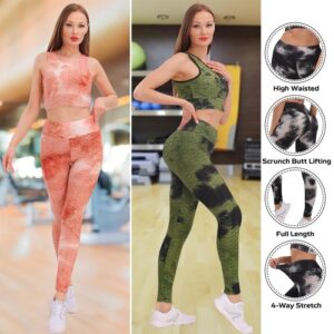 Women’s Yoga Running Fitness Gym Workout Vest Top and Leggings 2 PC Set