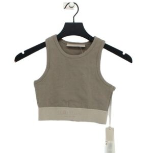 Essentials Women’s T-Shirt XXS Grey Cotton with Elastane Sleeveless Basic