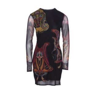 FRENCH CONNECTION Dress Womens UK 8 Black Long Sheer Sleeve Smart Office Funeral