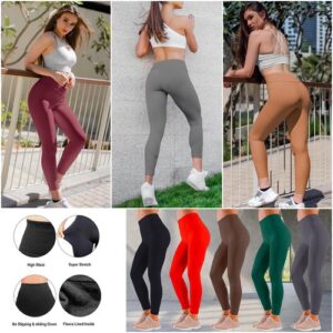 Women High Waist Gym Leggings Fitness Sports Running Ladies Yoga Pants LOT UK