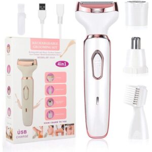 Cordless 4 in1 Electric Lady Shaver for Women Rechargeable Painless Bikini Razor
