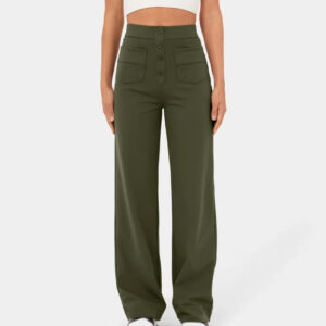 Halara High Waisted Button Multiple Pockets Straight Leg Casual Pants