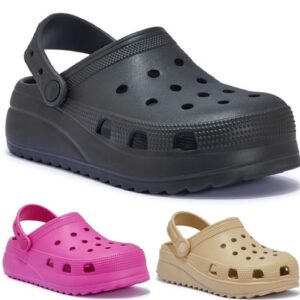 LADIES WOMENS PLATFORM CLOGS BEACH HOILDAY POOL SLIDERS SHOES SANDALS MULES SIZE