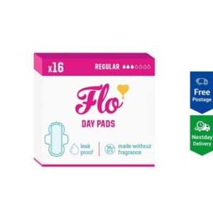 FLO Organic Bamboo Sanitary Pads for Women with Wings, Biodegradable and Ultra