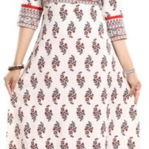 Kurtis Women Pink  Floral Crepe Indian Top Kurti Tunic Kurta Shirt Dress SC2732