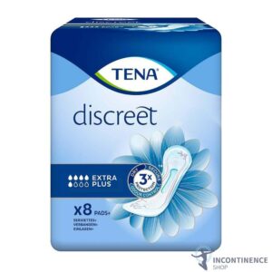TENA Discreet Extra Plus Thin Incontinence Pads for Women – 750ml (Pack of 8)