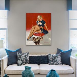 Gil Elvgren Woman cat Vintage Pin Up Girl CANVAS ART PRINT POSTER 1631