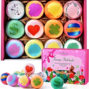 Bath Bombs, Aofmee Bath Bomb for Women Gifts, 12pcs Bath Bombs
