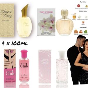 4 x 100ml woman’s perfume Eau De Perfume Spray Gift Pack Women Fragrance Set