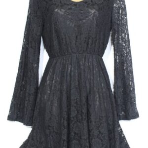 MELA LOVES LONDON Dress Size 10 Black Lace Floral Long Sleeve Funeral Womens
