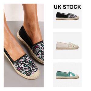 LADIES WOMEN SLIP ON ESPADRILLES PUMPS CANVAS SANDALS SUMMER FLAT (2679)