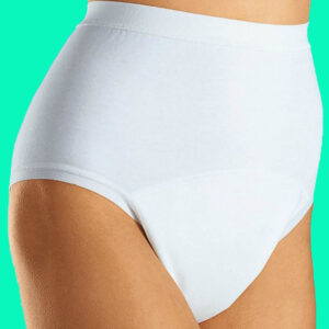 Ladies Incontinence Briefs Pants With Built in Waterproof Pad, 100% Cotton