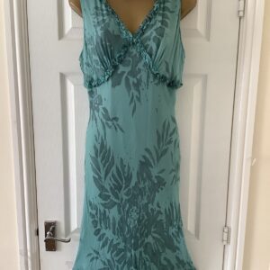 PER UNA SPECIAL OCCASION DRESS PURE SILK PALE GREEN LINED STUNNING SZ 16 BNWT 42