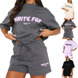 Womens White Fox T-Shirt Holiday Casual Top Shirt Blouse Loose Without Shorts
