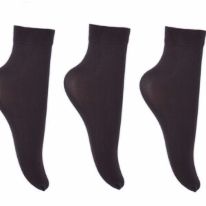 40 Denier Ladies Soft Opaque Ankle Highs Trouser Pop Socks Anklets Socks-3 pairs