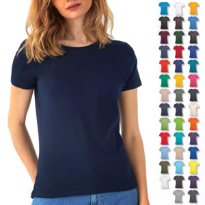 Womens Crew Neck T-Shirt Short Sleeve Round Neck Tops Ladies Cotton Regular Fit