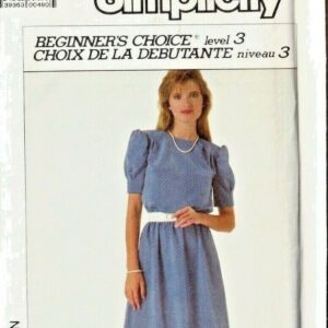 Simplicity Sewing Pattern 7907 Tea Dress 16 Ladies Vintage 1980s Does WW2 1940s
