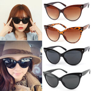 Cat Eye Sunglasses Ladies Women Retro Vintage Shades Oversized Designer Large